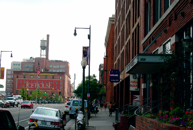 The old ice house in the distance